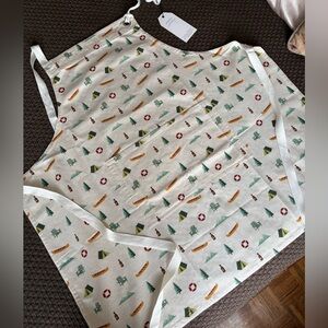 Camping Print Apron 100% Cotton-Indigo